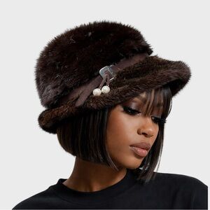 Elegant Brown Vintage Fur Women's Hat
